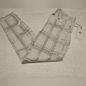 BRAND NEW 7 For All Mankind Chic Silver Plaid Skinny Pants